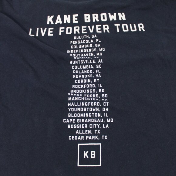 Kane Brown Concert Size XL Blue Live Forever Tour Short Sleeve Tshirt - Picture 9 of 12